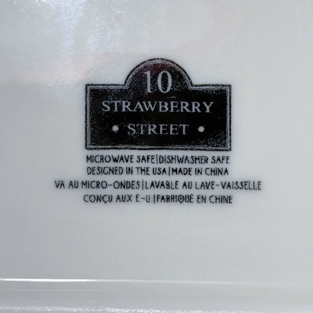 Strawberry Street Pink/White Striped Ceramic Baker Rectangular Baking Dish NEW